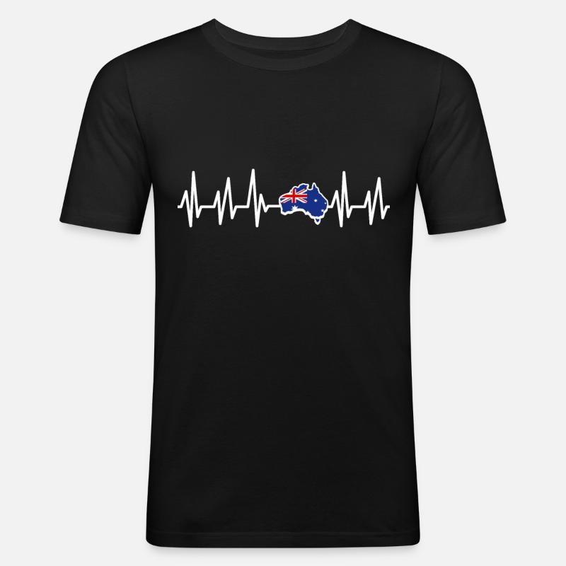 Australien - Männer Slim Fit T-Shirt - Schwarz