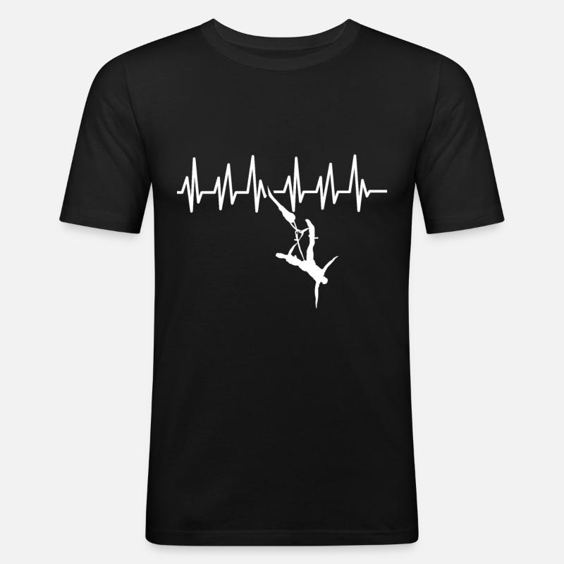 Bungee Jumping Extremsport Adrenalin - Männer Slim Fit T-Shirt - Schwarz
