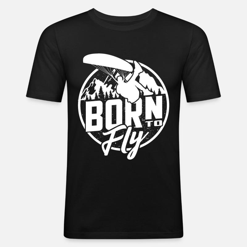 Paragliding Hobby - Männer Slim Fit T-Shirt - Schwarz
