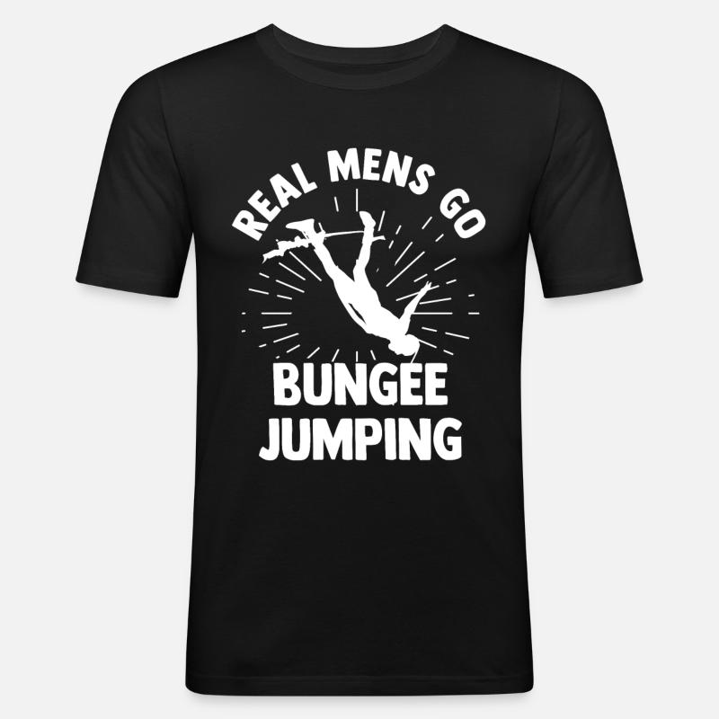 Bungee jumping - Männer Slim Fit T-Shirt - Schwarz