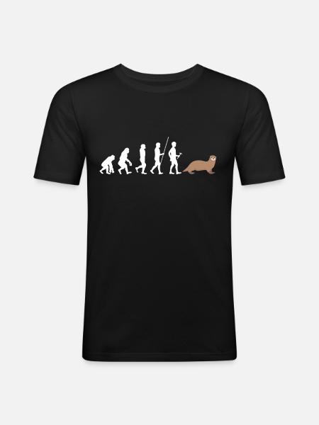 loutre - T-shirt près du corps Homme - noir