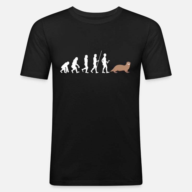 Otter - Männer Slim Fit T-Shirt - Schwarz