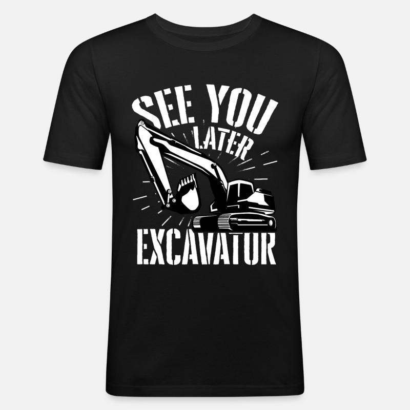 Excavator road construction - Men's Slim Fit T-Shirt - black