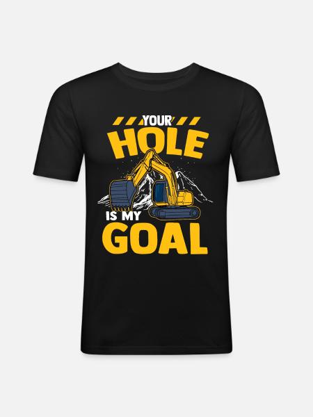 Excavator road construction - Men's Slim Fit T-Shirt - black