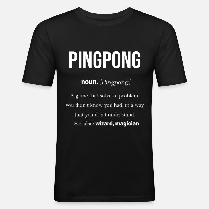 Ping-Pong - Männer Slim Fit T-Shirt - Schwarz