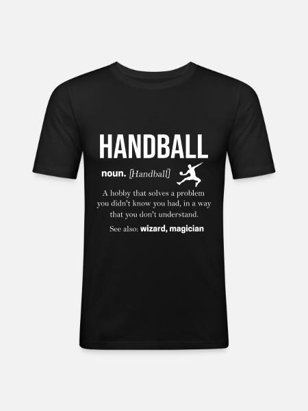 Handball - Männer Slim Fit T-Shirt - Schwarz