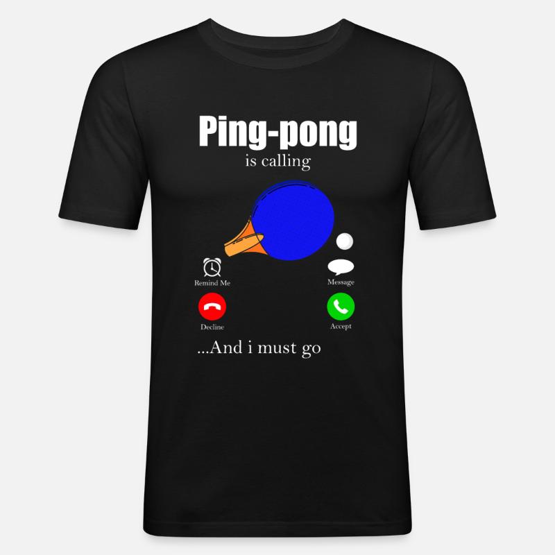 Ping-Pong - Männer Slim Fit T-Shirt - Schwarz