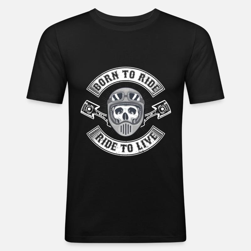 Motorrad - Männer Slim Fit T-Shirt - Schwarz