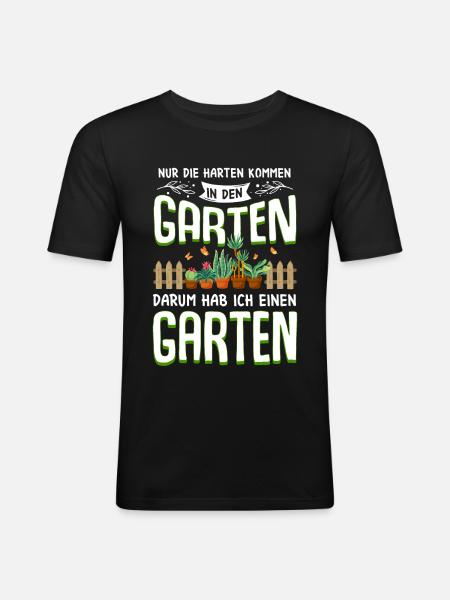 Garten - Männer Slim Fit T-Shirt - Schwarz