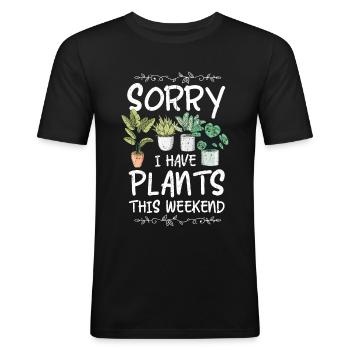 Jardin - T-shirt près du corps Homme - noir - Devant - Nik (191cm)
