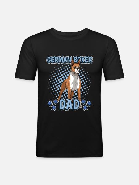 Boxer German Boxer Dad - Men's Slim Fit T-Shirt - black