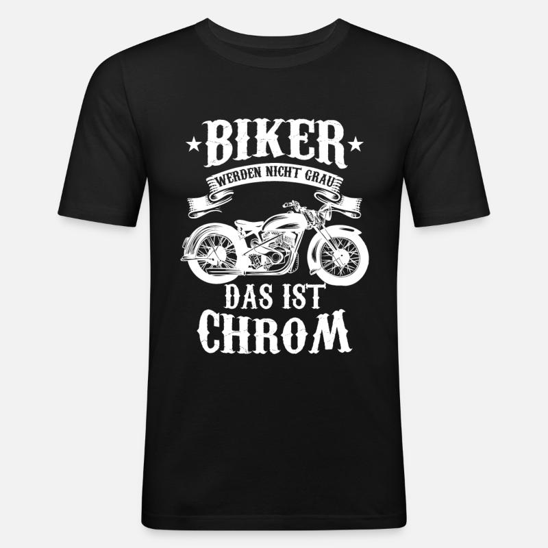 Motorrad - Männer Slim Fit T-Shirt - Schwarz