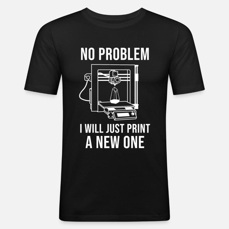 3d Printer - Men's Slim Fit T-Shirt - black