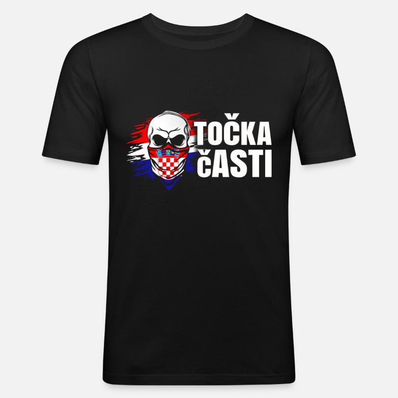 Kroatien - Männer Slim Fit T-Shirt - Schwarz
