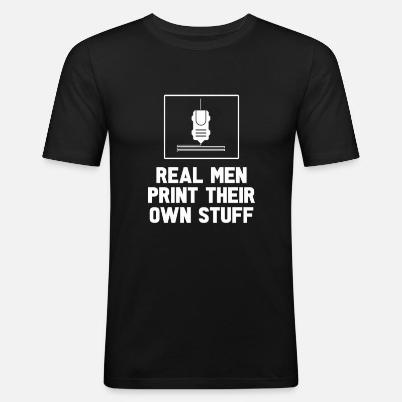 3d Printer - Men's Slim Fit T-Shirt - black