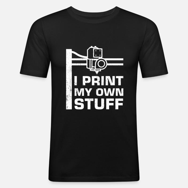 3d Drucker - Männer Slim Fit T-Shirt - Schwarz