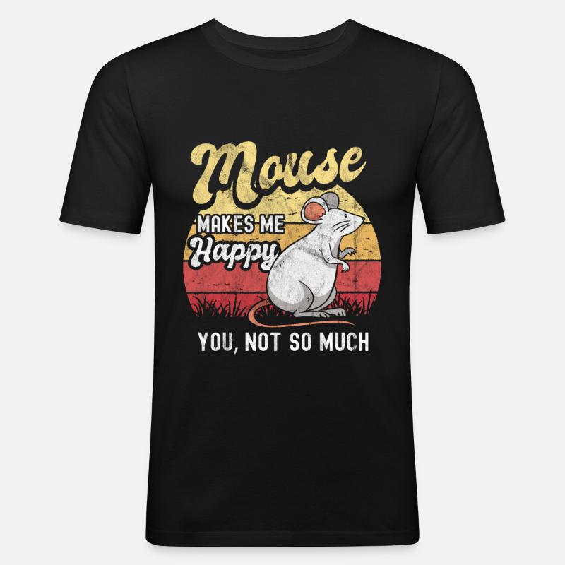 Maus - Männer Slim Fit T-Shirt - Schwarz