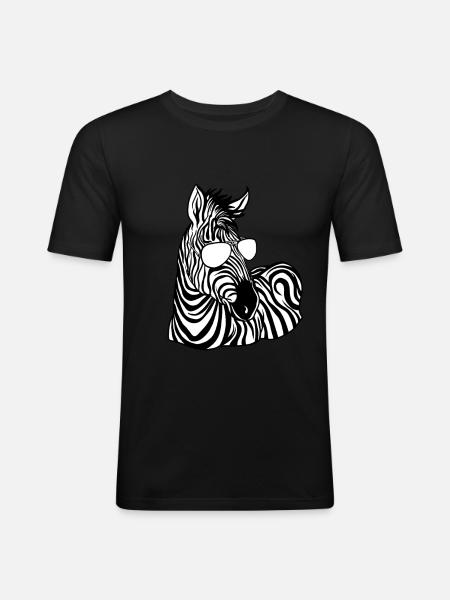 Zebra - Men's Slim Fit T-Shirt - black