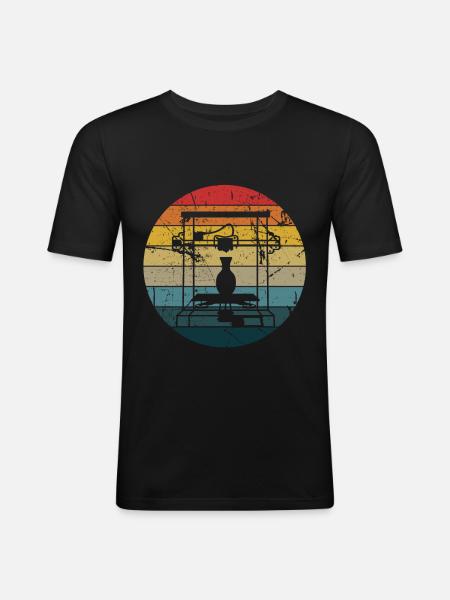 3d Printer - Men's Slim Fit T-Shirt - black