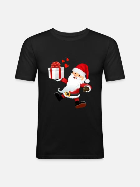 Père Noël - T-shirt près du corps Homme - noir