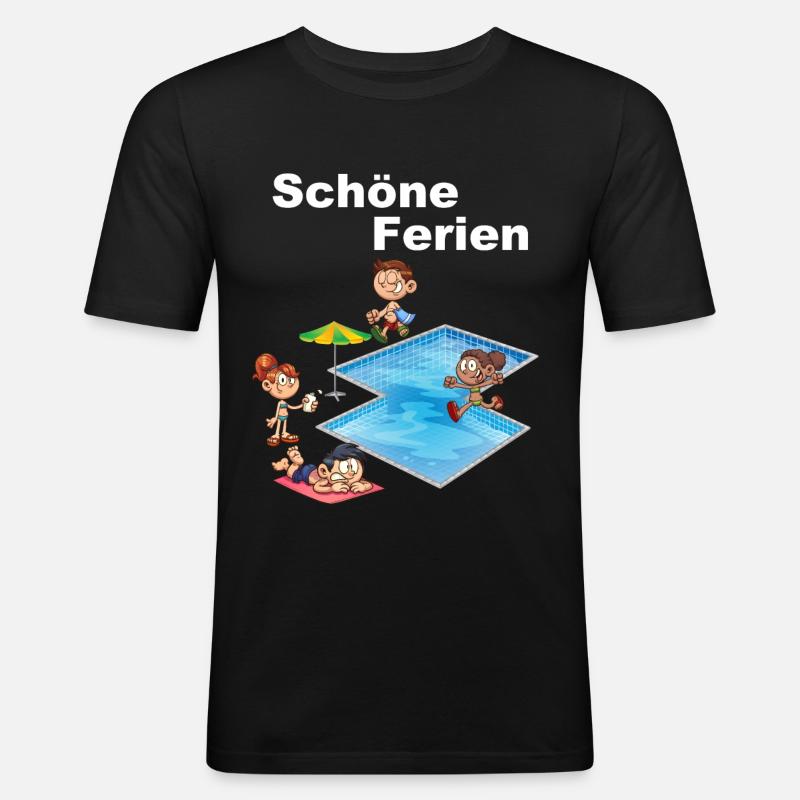 Schöne Ferien - Männer Slim Fit T-Shirt - Schwarz