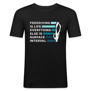 Apnea Freediver Freediving Diving Gift - Men's Slim Fit T-Shirt - black - Front - Nik (191cm)
