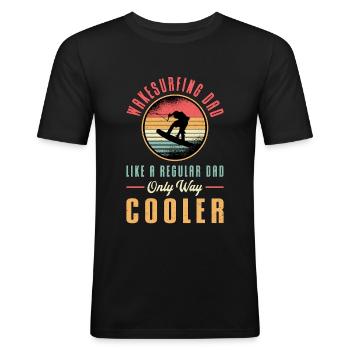 Wakeboard Wakeboarding Wakeboarden Wake Geschenk - Männer Slim Fit T-Shirt - Schwarz - Vorne - Nik (191cm)