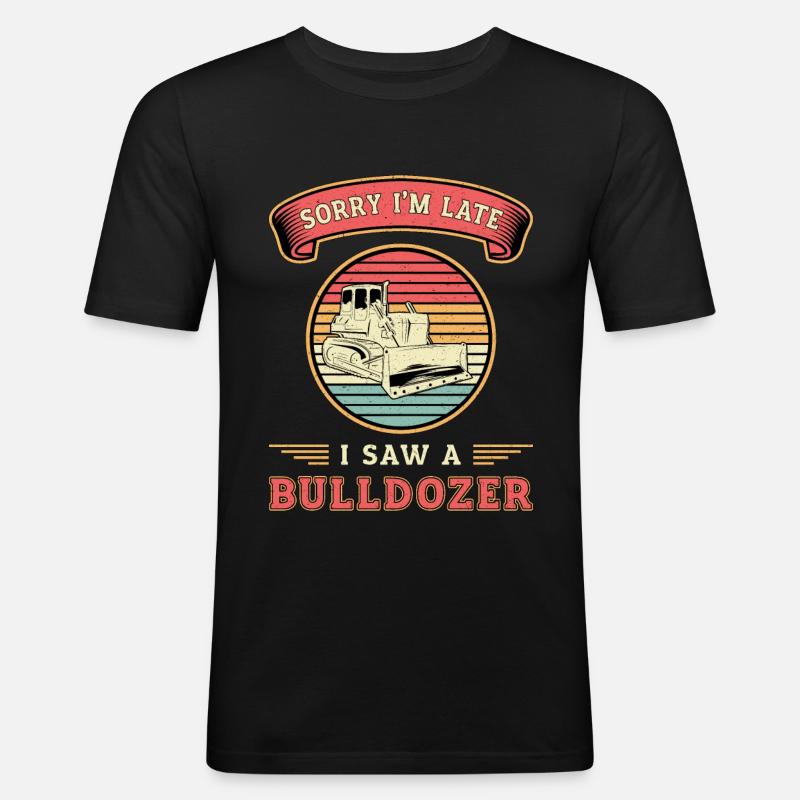 Planierraupe Bagger Bulldozer Bauarbeiter Geschenk - Männer Slim Fit T-Shirt - Schwarz