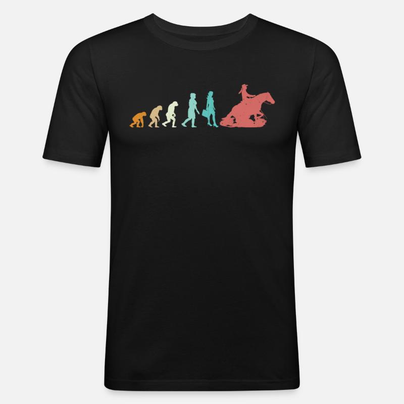 Evolution Sliding Stop | Western Riding - Männer Slim Fit T-Shirt - Schwarz