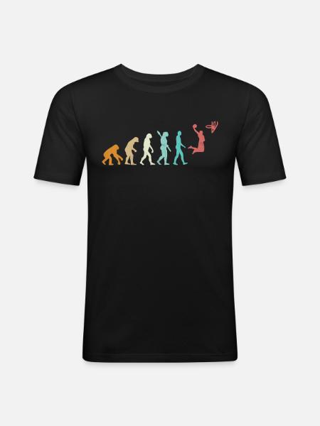 Évolution du basket-ball - T-shirt près du corps Homme - noir