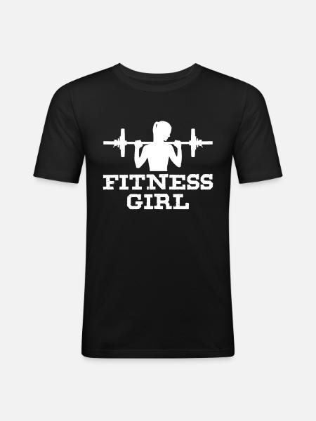 Fille de fitness - T-shirt près du corps Homme - noir