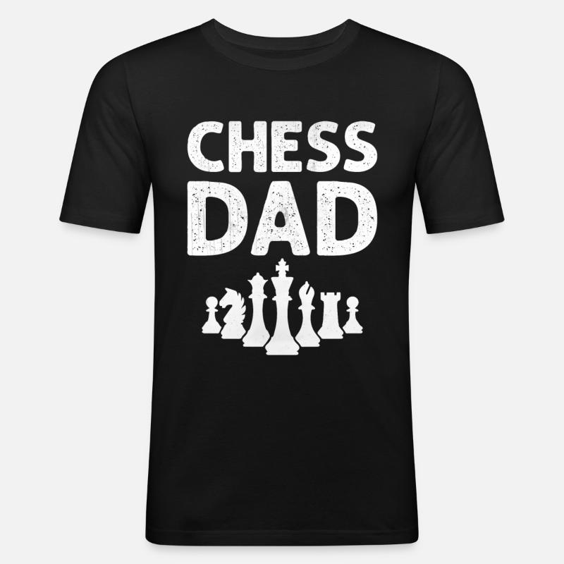 Chess Dad - Checkmate Chess Player - Männer Slim Fit T-Shirt - Schwarz