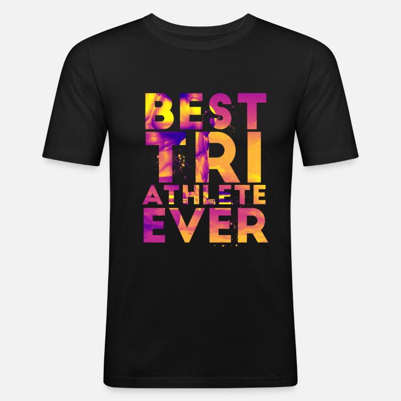 Den bedste triatlet nogensinde atlet gave - Herre Slim Fit T-Shirt - sort