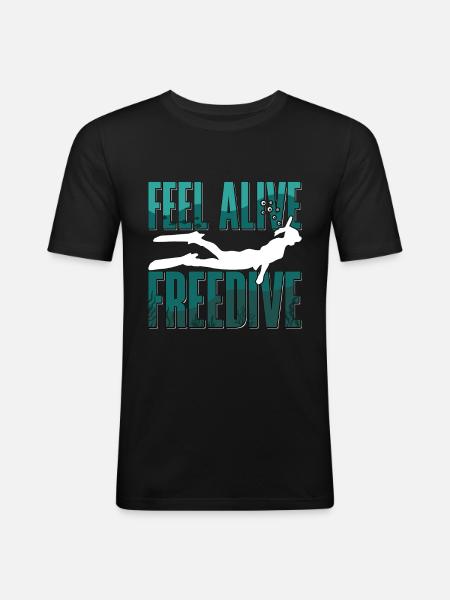 Freediver Apnée Apnée Plongée Cadeau - T-shirt près du corps Homme - noir