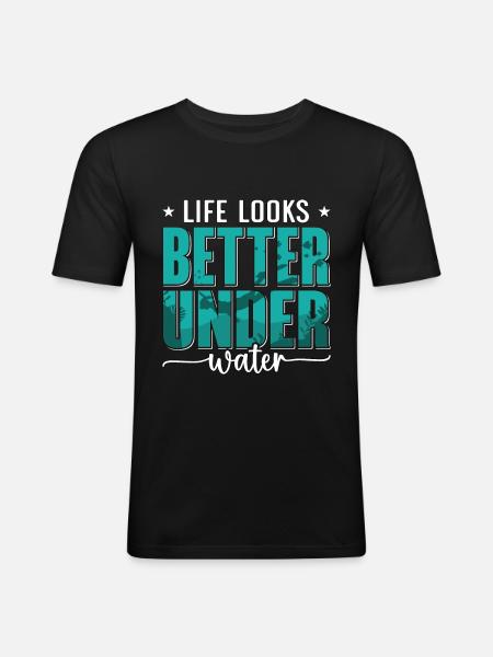 Freedivers Diving Apnea Freediving Gift - Men's Slim Fit T-Shirt - black