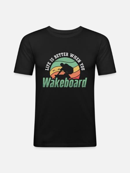 Wakeboard Wakeboarder Wakeboarding Wake Gift - Men's Slim Fit T-Shirt - black