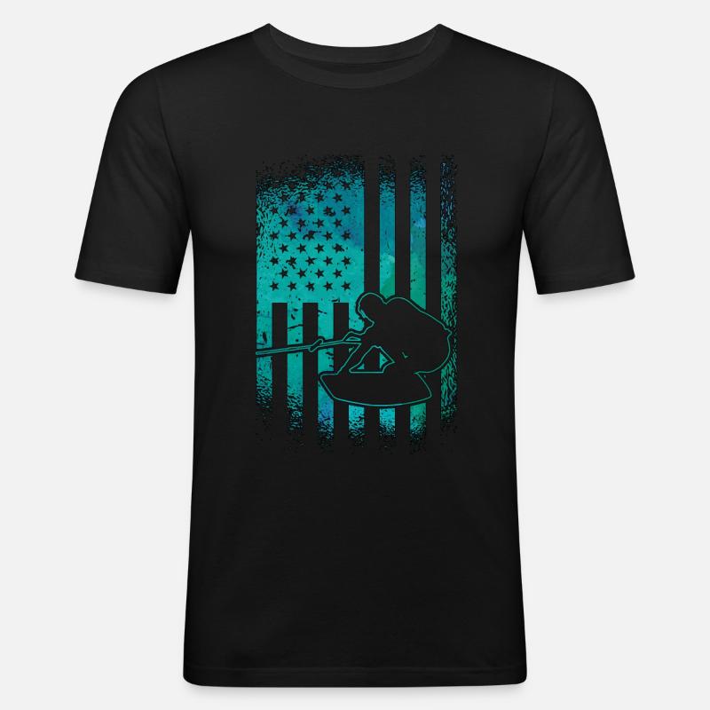 Wakeboard Wakeboarding Wakeboarder Coole Geschenk - Männer Slim Fit T-Shirt - Schwarz
