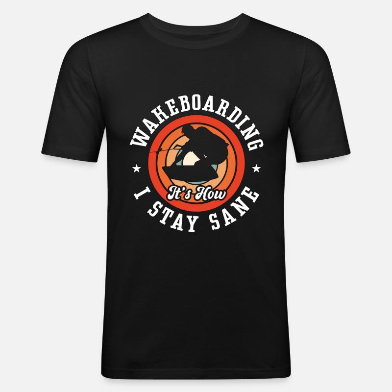 Wakeboard Wakeboarder Wake Wakeboarden Geschenk - Männer Slim Fit T-Shirt - Schwarz