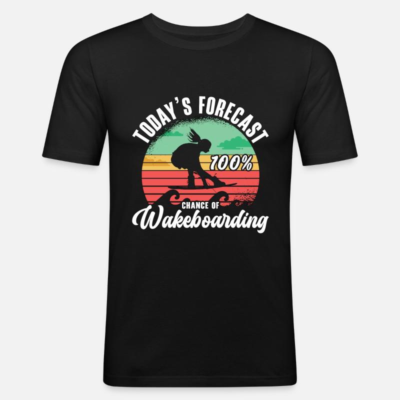 Wakeboarden Wakeboarder Wakeboard Wake Geschenk - Männer Slim Fit T-Shirt - Schwarz