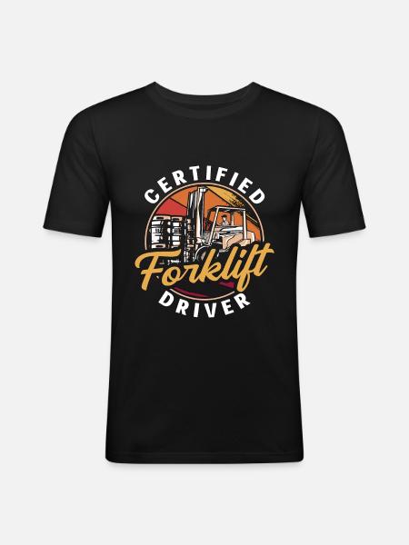 Staplerfahrer Lager Gabelstapler Stapler Geschenk - Männer Slim Fit T-Shirt - Schwarz