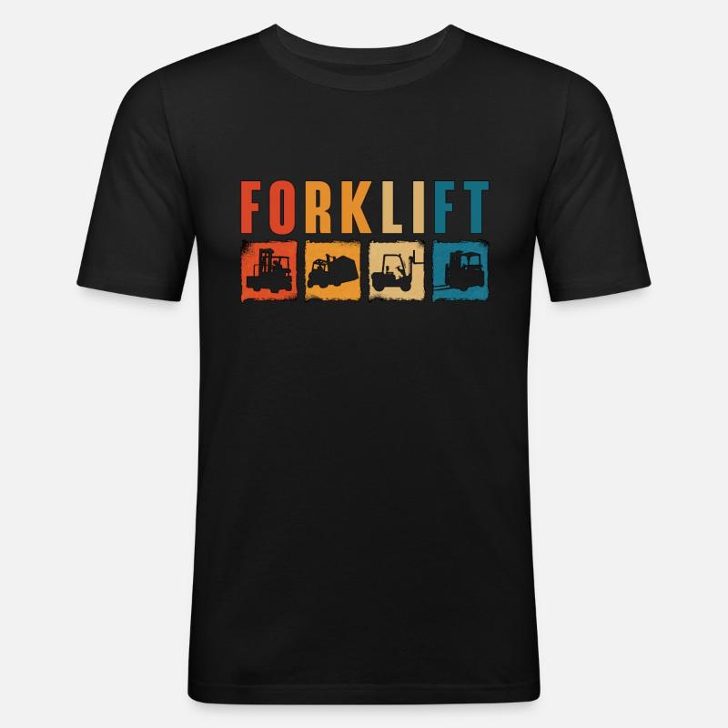 Staplerfahrer Stapler Lager Gabelstapler Geschenk - Männer Slim Fit T-Shirt - Schwarz