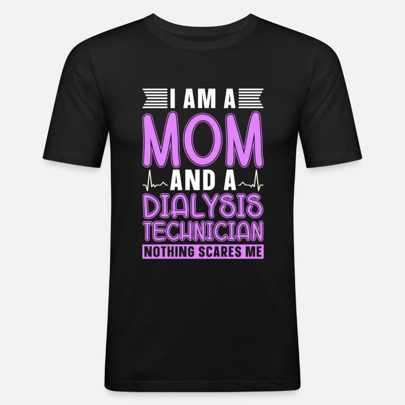 Dialysetechniker Dialyse Nephrologie Geschenk - Männer Slim Fit T-Shirt - Schwarz