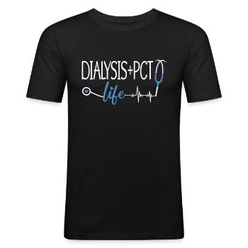 Dialyse Dialysetechniker Cool Nephrologie Geschenk - Männer Slim Fit T-Shirt - Schwarz - Vorne - Nik (191cm)