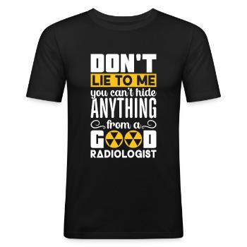 Radiologie Röntgentechnicus Ziekenhuis - Mannen slim fit T-shirt - zwart - Voor - Nik (191cm)
