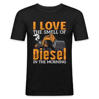 Baggern Baggerfahrer Bagger Bauarbeiter Geschenk - Männer Slim Fit T-Shirt - Schwarz - Vorne - Nik (191cm)