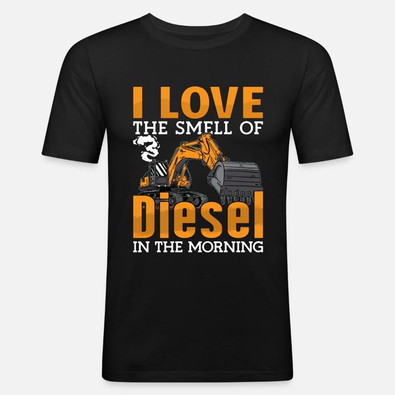 Baggern Baggerfahrer Bagger Bauarbeiter Geschenk - Männer Slim Fit T-Shirt - Schwarz