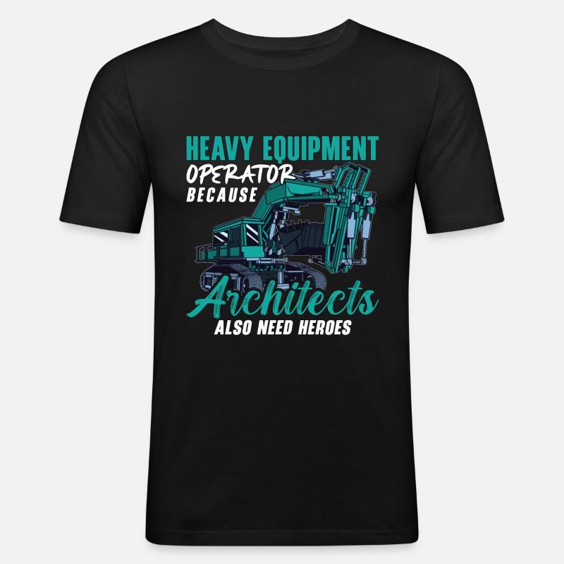 Baggern Baggerfahrer Arbeiter Bauarbeiter Geschenk - Männer Slim Fit T-Shirt - Schwarz