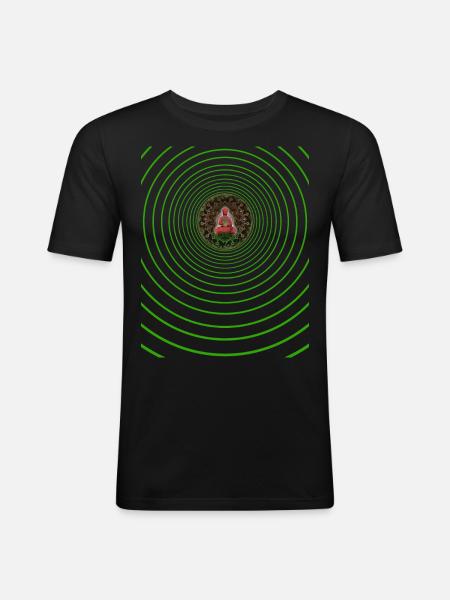 Buddha Energie - Männer Slim Fit T-Shirt - Schwarz