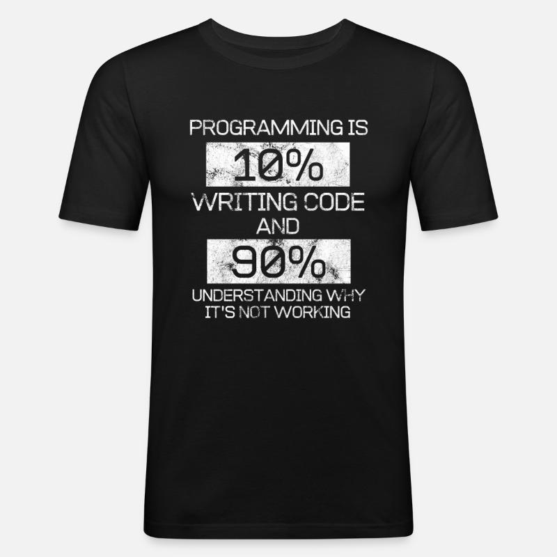 Lustiges Geschenk Programmierer Computer Spruch - Männer Slim Fit T-Shirt - Schwarz