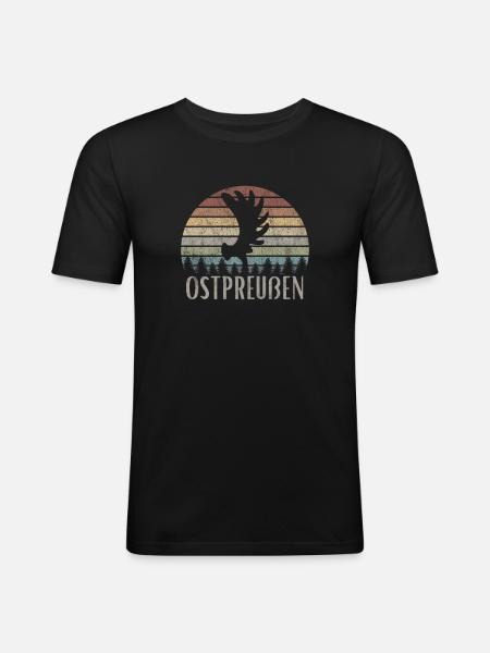 Ostpreußen Elchschaufel - Männer Slim Fit T-Shirt - Schwarz